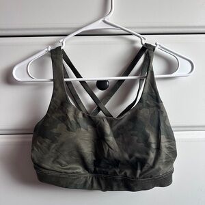 lululemon athletica Olive Camo Sports Bra